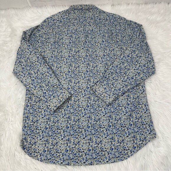 Nick Graham Men’s Blue Everywhere Floral Casual Button Down Shirt L/32-33 16.5 - Picture 3 of 10